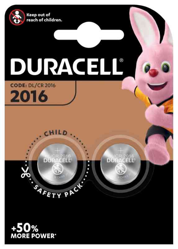 DURACELL ELECTRONICS CR2016 - BLISTER 2 PEZZI