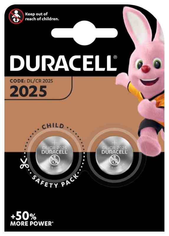 DURACELL ELECTRONICS CR2025 - BLISTER 2 PEZZI