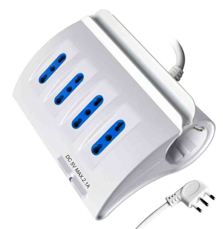 MULTIPRESA 6 PRESE E 2USB+PORTACELLULARE SPINA 10A