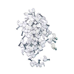 CLIPS FERMACAVO BIANCO SP. 5MM + CHIODO (50PZ)