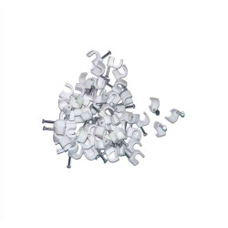CLIPS FERMACAVO BIANCO SP. 6MM + CHIODO (50PZ)