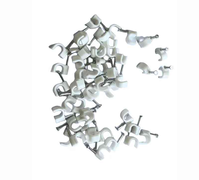 CLIPS FERMACAVO BIANCO SP. 7MM + CHIODO (50PZ)