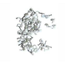 CLIPS FERMACAVO BIANCO SP. 7MM + CHIODO (50PZ)