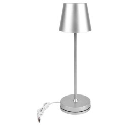 AUDREY PRO LAMPADA TAVOLO BASE RICARICA SILVER