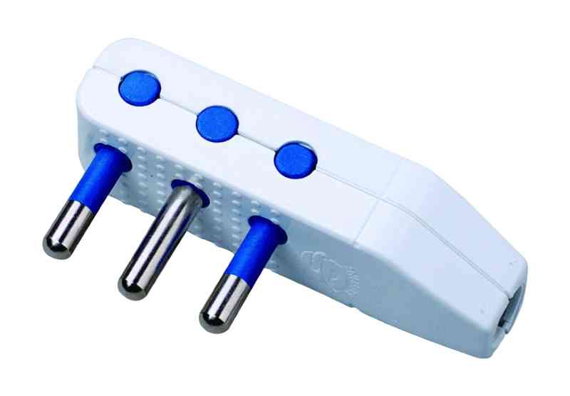 SPINA REVERSIBILE 3 PIN 10A BIANCA SFUSA