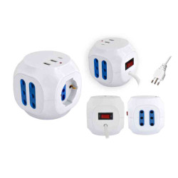 MULTIPRESA CUBO 16A 4 BIPASSO 1UNIV 2USBC 1USBA