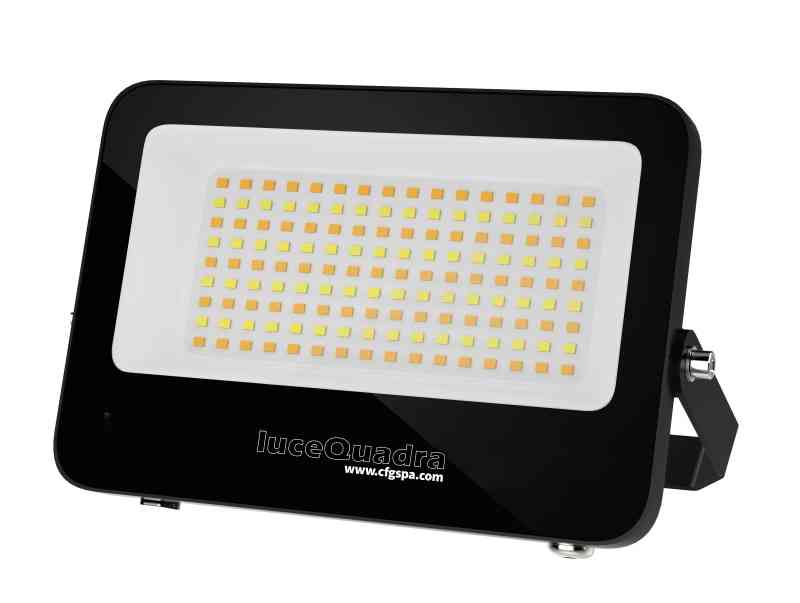 SQUARE LED 50W PROIETTORE NERO CON CCT